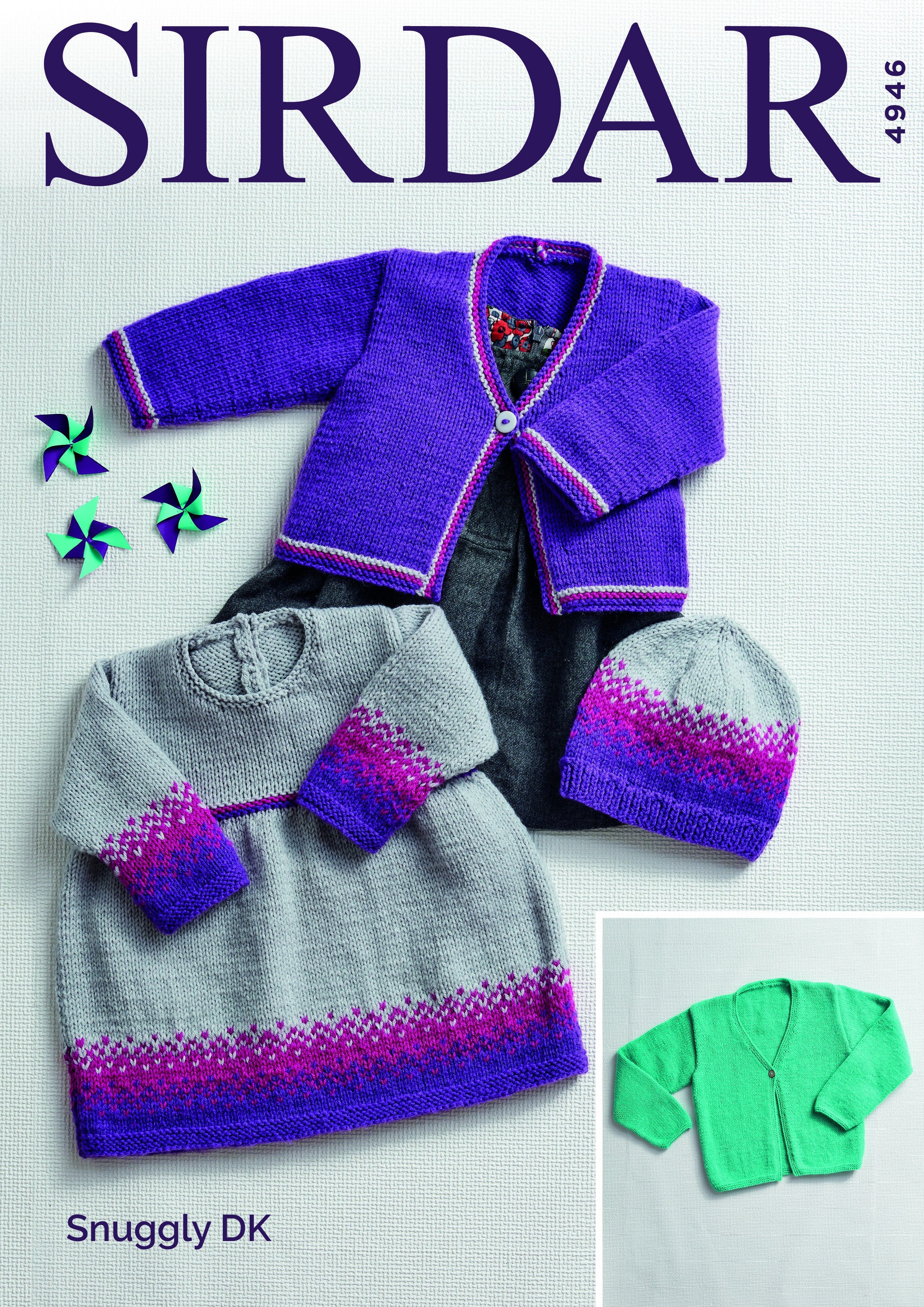 Leaflet 4946 - Sirdar DK dress, jacket & hat