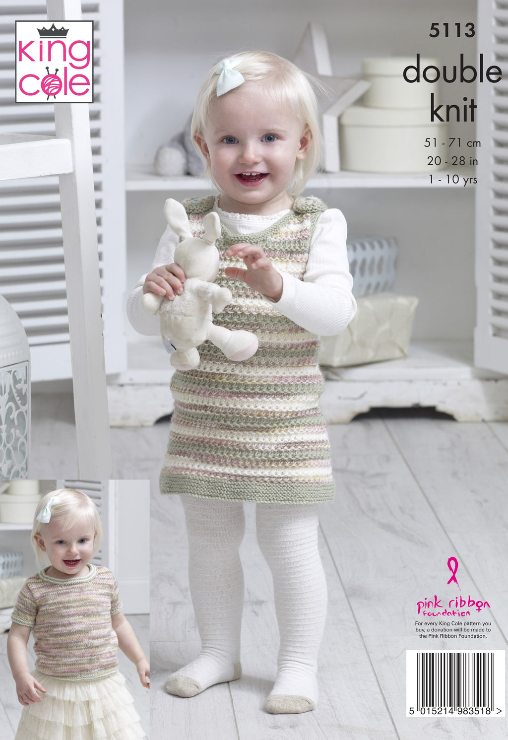 Leaflet 5113 - King Cole DK cardigan, jumper & dress