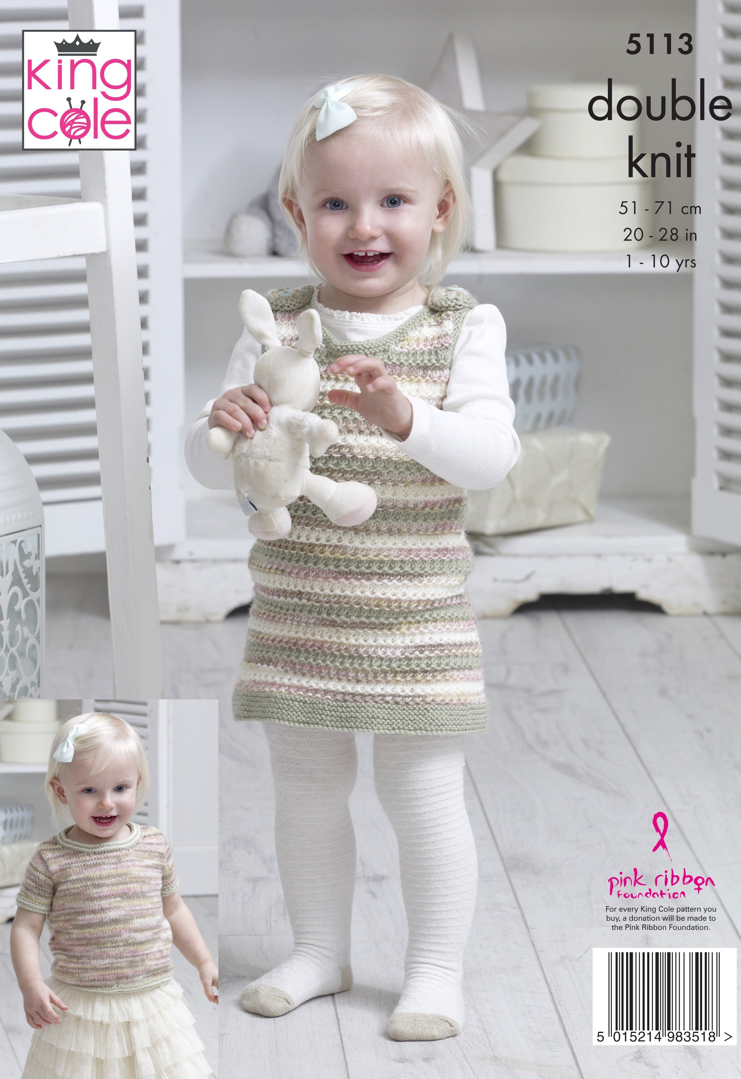 Leaflet 5113 - King Cole DK cardigan, jumper & dress