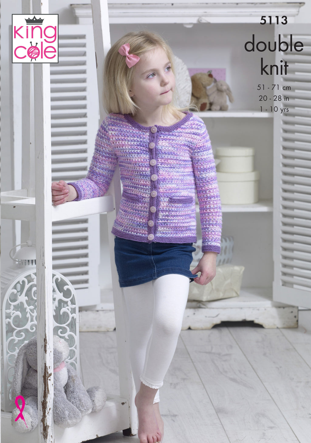 Leaflet 5113 - King Cole DK cardigan, jumper & dress
