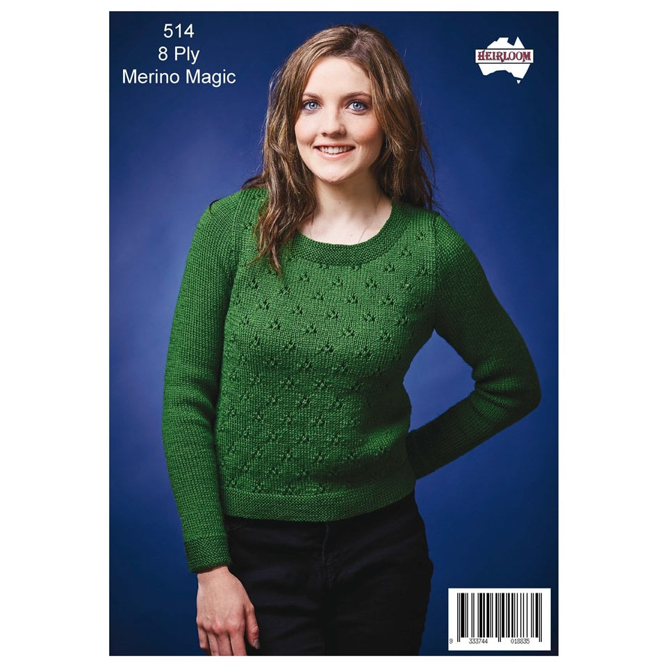 Leaflet 514 - Heirloom Ladies 8 ply jumper