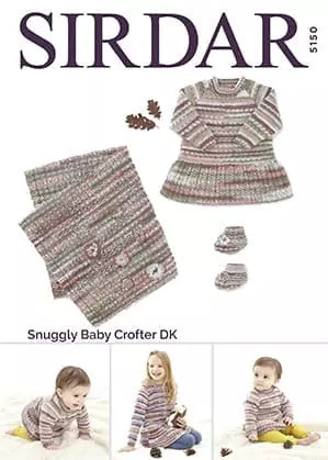 Leaflet 5150 - Sirdar  Snuggly Baby Crofter DK dress & blanket 