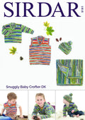 Leaflet 5151 - Sirdar Crofter DK jumper, vest, hat & blanket 0-7 yrs