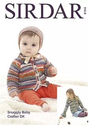 Leaflet 5154 - Sirdar  Snuggly Baby Crofter DK cardigan & hat