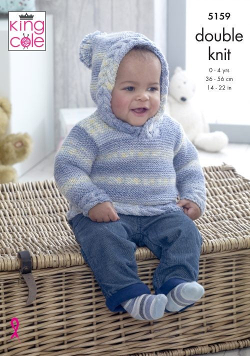 Leaflet 5159 - King Cole DK hoodie, jumper & cardigan