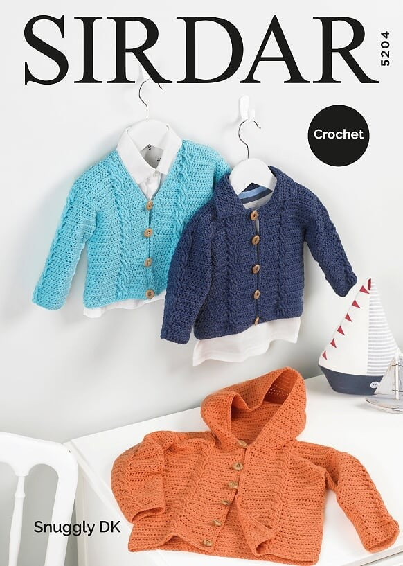 Leaflet 5204 - Sirdar DK Crochet cardigan & hoodie