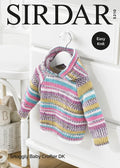 Leaflet 5210 - Sirdar Crofter jumper with hood 0 - 3 yrs
