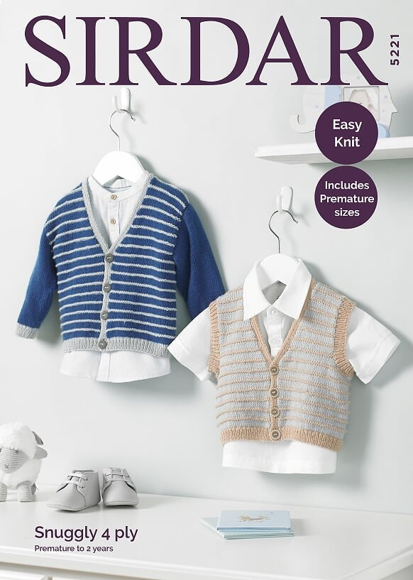 Leaflet 5221 - Sirdar 4 Ply cardigan & vest