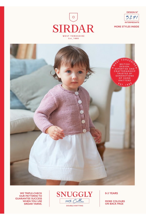 Leaflet 5271 - Sirdar Snuggly DK cardigan