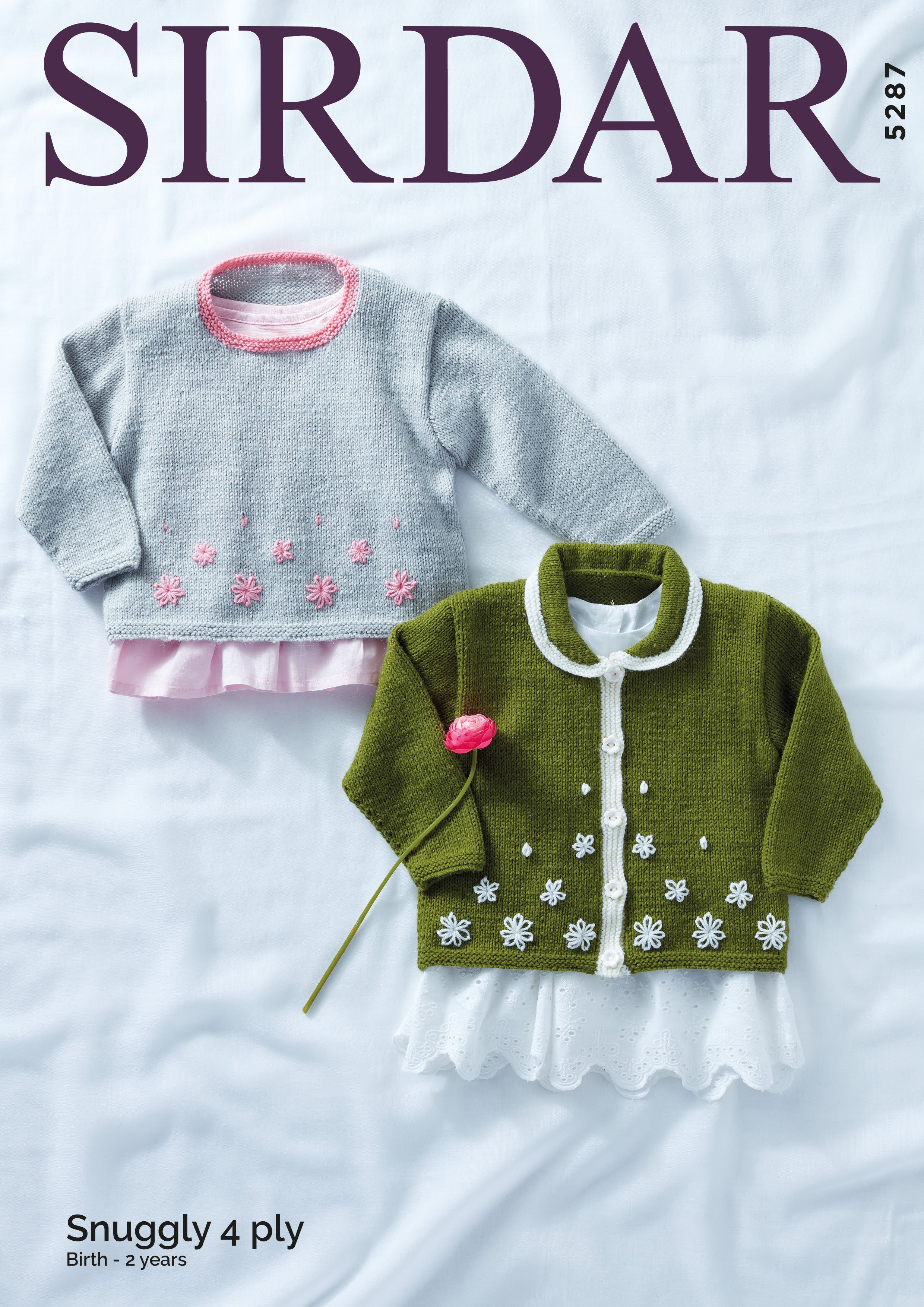 Leaflet 5287 - Sirdar Snuggly 4 Ply jumper & cardigan