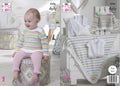 Leaflet 5296 - King Cole 4 ply jumper, cardigan & blanket