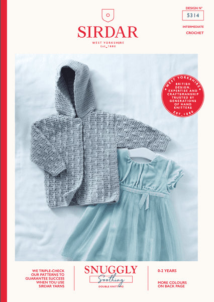Leaflet 5314 - Sirdar Soothing 8 Ply Crochet Hoodie