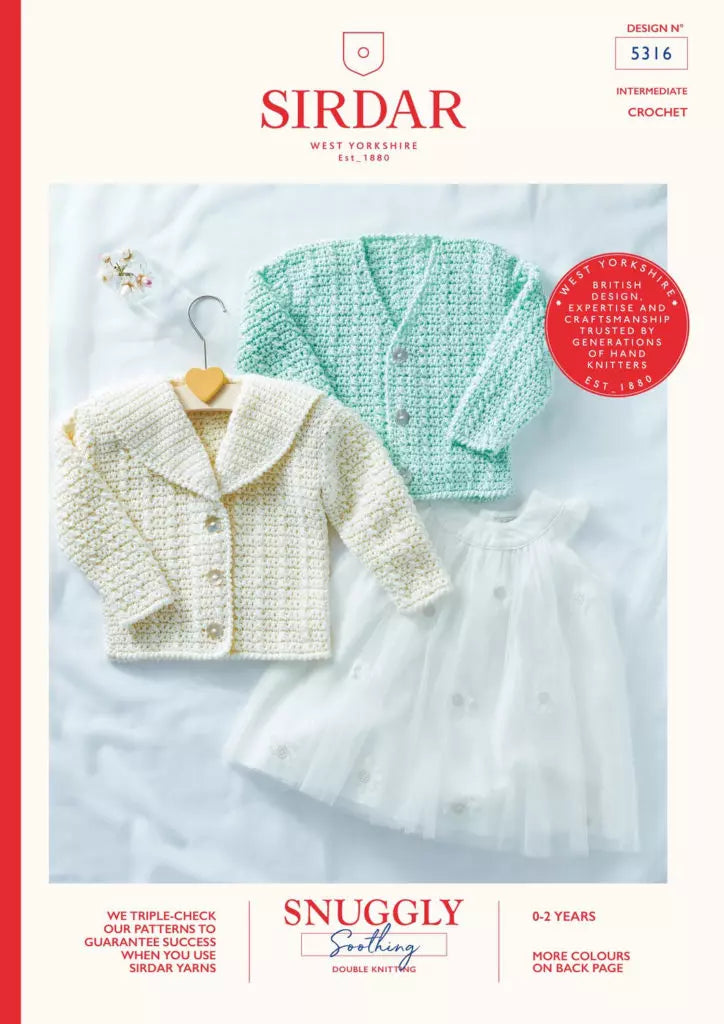 Leaflet 5316 - Sirdar Soothing DK Crochet Cardigans