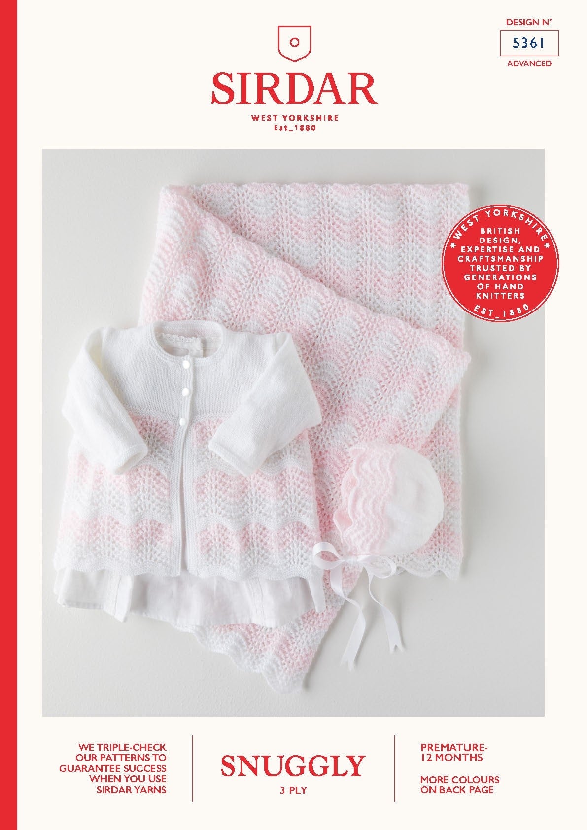 Leaflet 5361 - Sirdar Snuggly 3 Ply Matinee jacket, bonnet & blanket