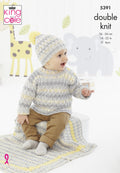 Leaflet 5391 - King Cole DK jumper, cardigan, hat & blanket