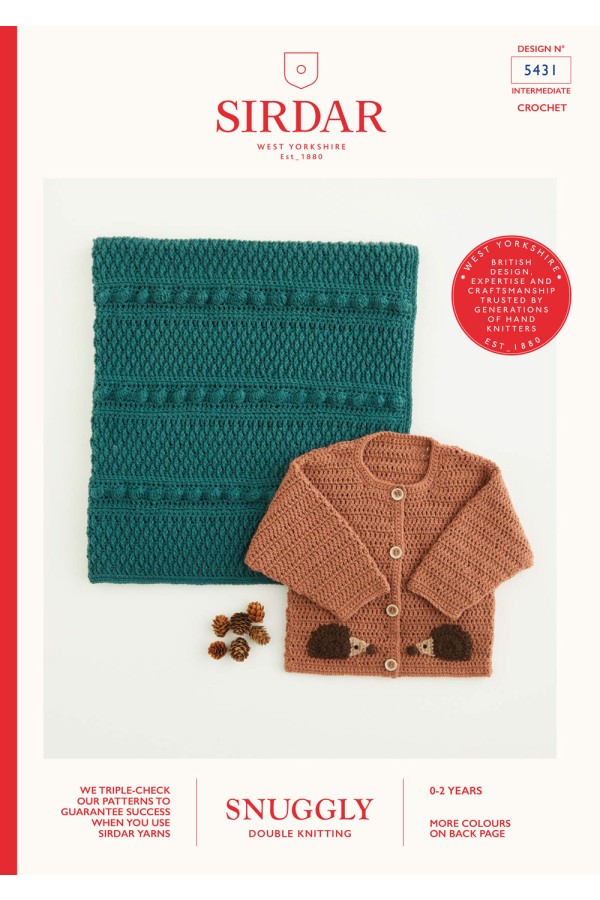Leaflet 5431 - Sirdar DK Crochet blanket & cardigan