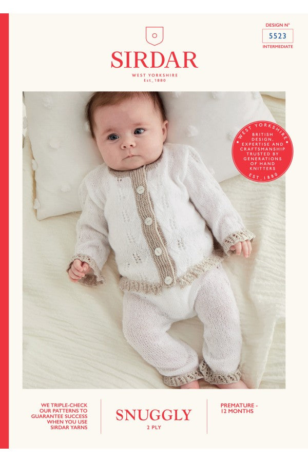 Leaflet 5523 - Sirdar Snuggly 2 Ply cardigan & pants