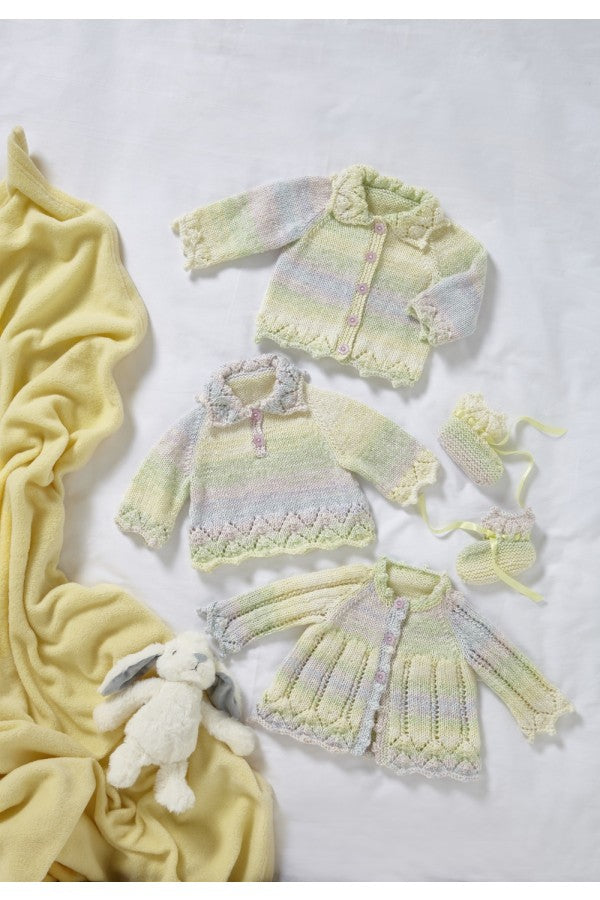 Leaflet 6034 - King Cole DK matinee jacket, cardigan & overtop