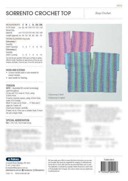 Leaflet 9010 - Patons Sorrento Crochet Top 2