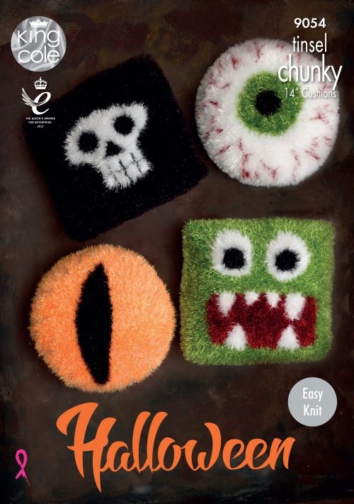 Leaflet 9054 - King Cole Tinsel halloween cushions