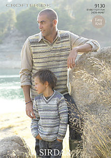 Leaflet 9130 - Sirdar DK boy's & men's jumper & vest