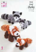 Leaflet 9153 - King Cole Tinsel panda & racoon