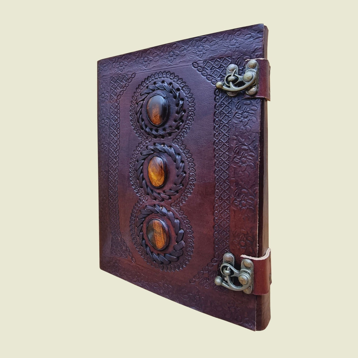 Leather Journal - Large - Tigers Eye - Mooroolbark Wool