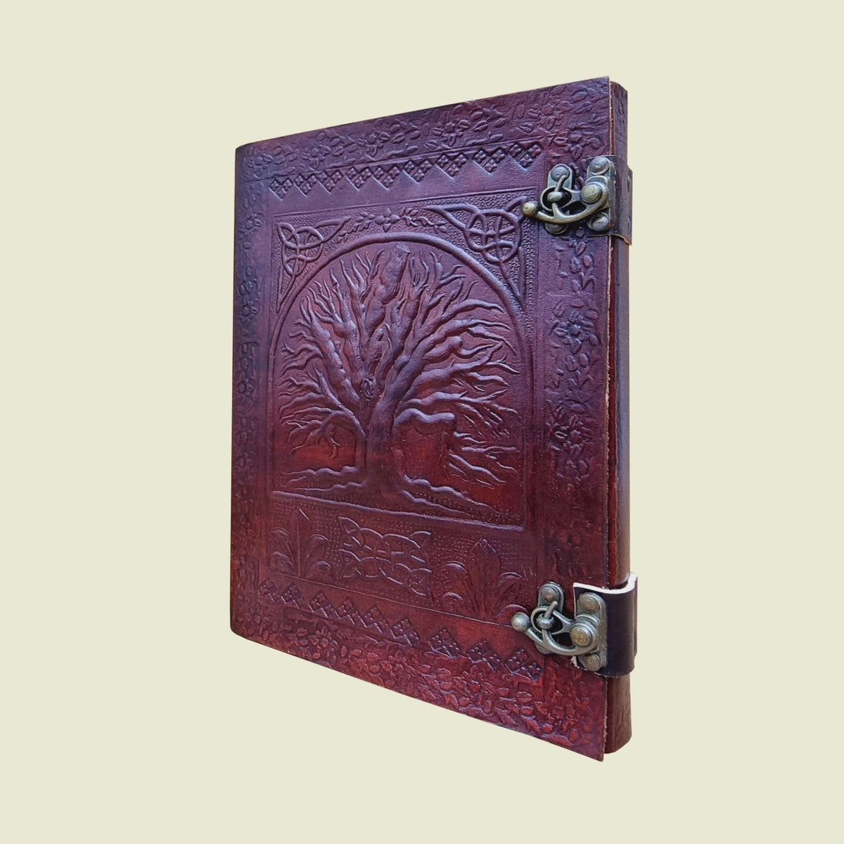 Leather Journal - Large - Tree of Life - Mooroolbark Wool