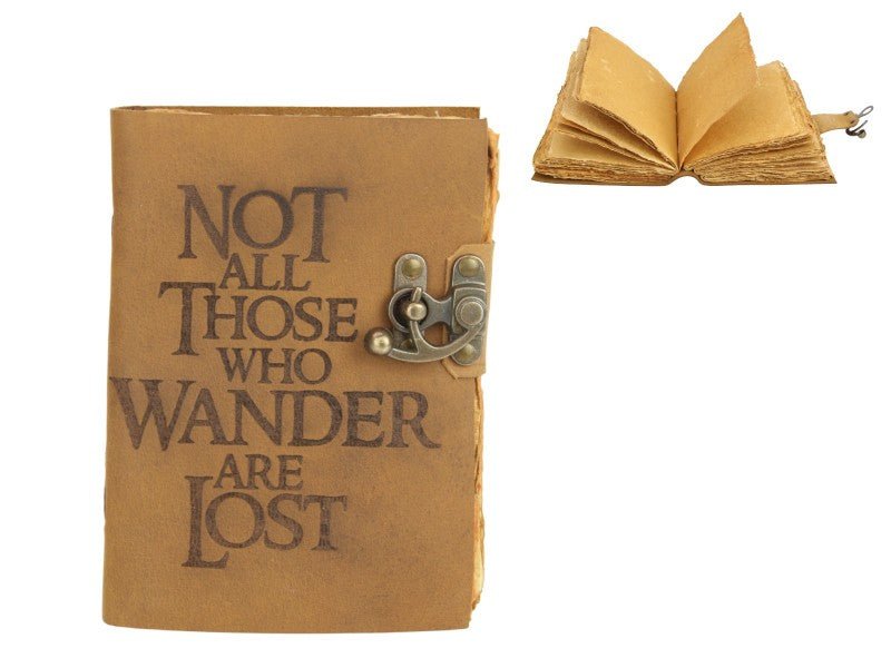 Leather Journal Not all those who wander are lost - JOUINSP - Mooroolbark Wool