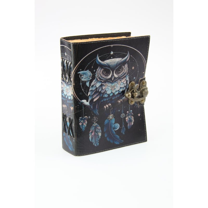 Leather Journal Owl (Blue) - JOUOWL57 - Mooroolbark Wool