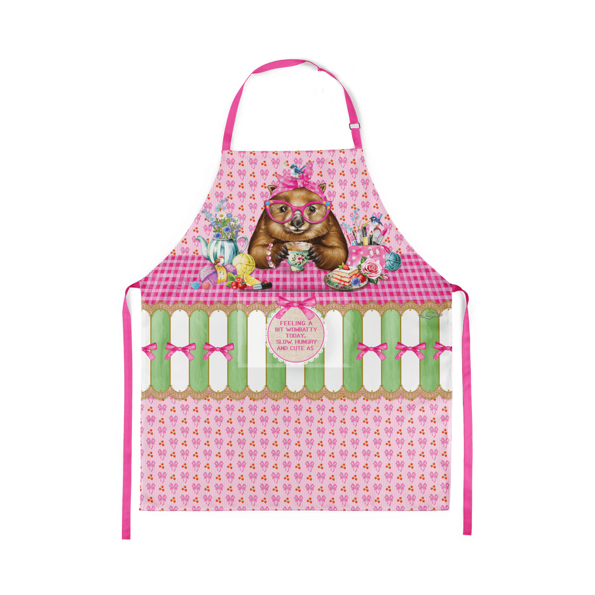 Lisa Pollock Apron - Wonda Wombat - AP29 - Mooroolbark Wool
