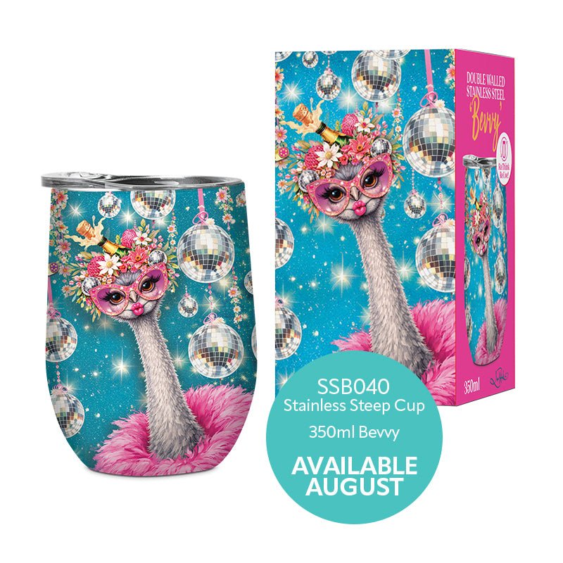 Lisa Pollock Bevvy Travel Mug 350ml - Disco Darling SSB040 - Mooroolbark Wool
