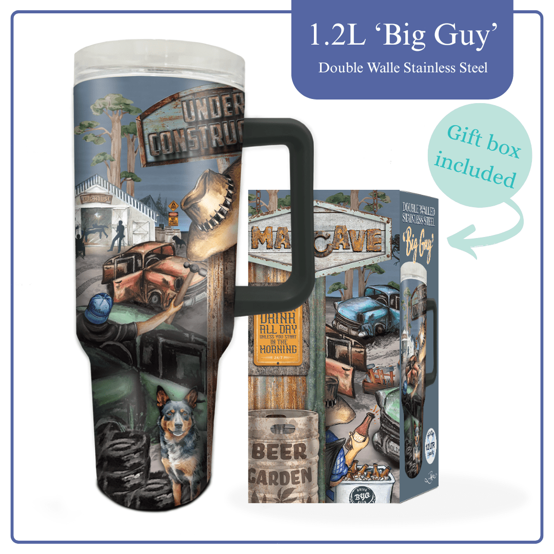 Lisa Pollock Big Guy Stainless 1.2L Mug Man Cave - SSBG03 - Mooroolbark Wool
