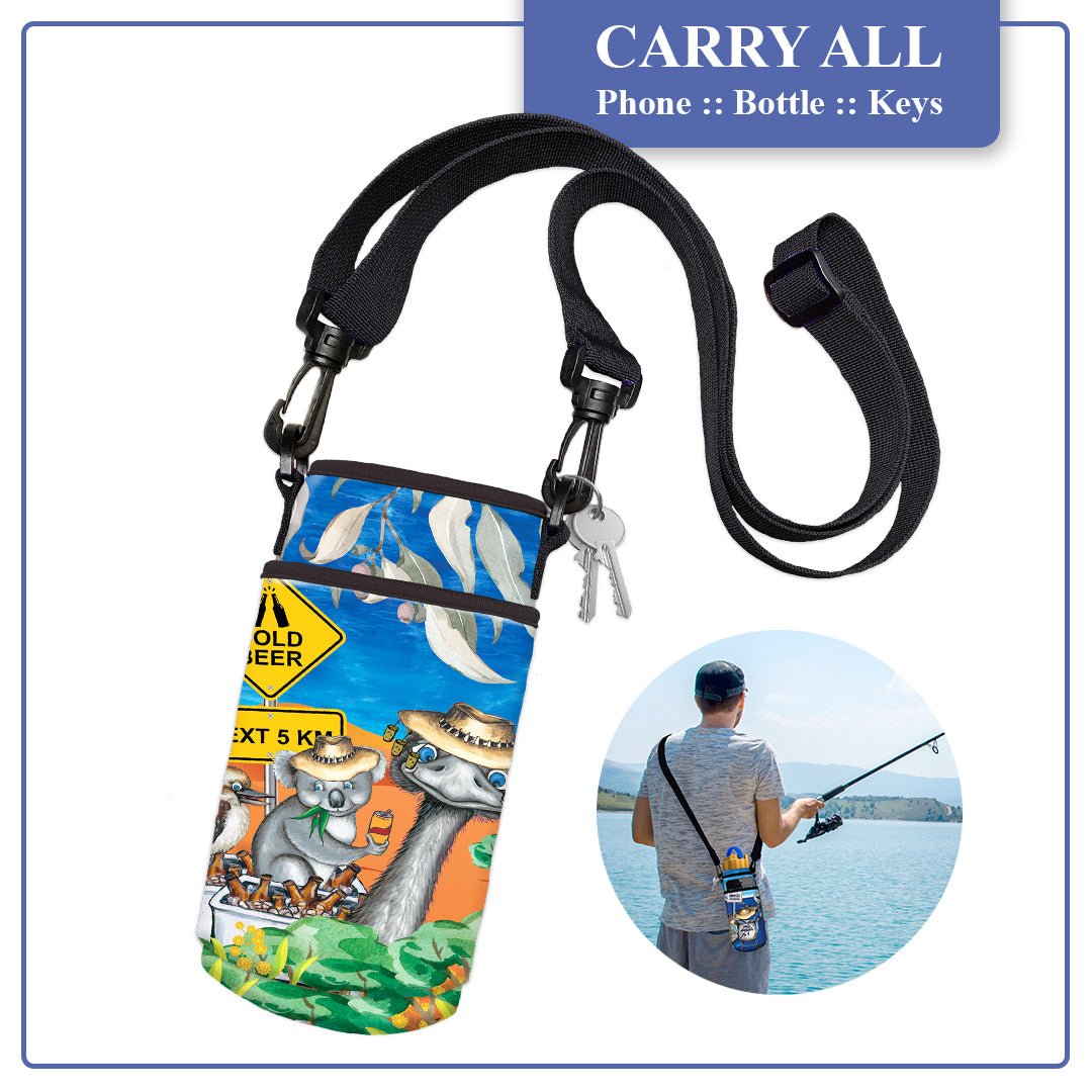 Lisa Pollock Bottle And Phone Carry All Cold Beer BMC010 - Mooroolbark Wool