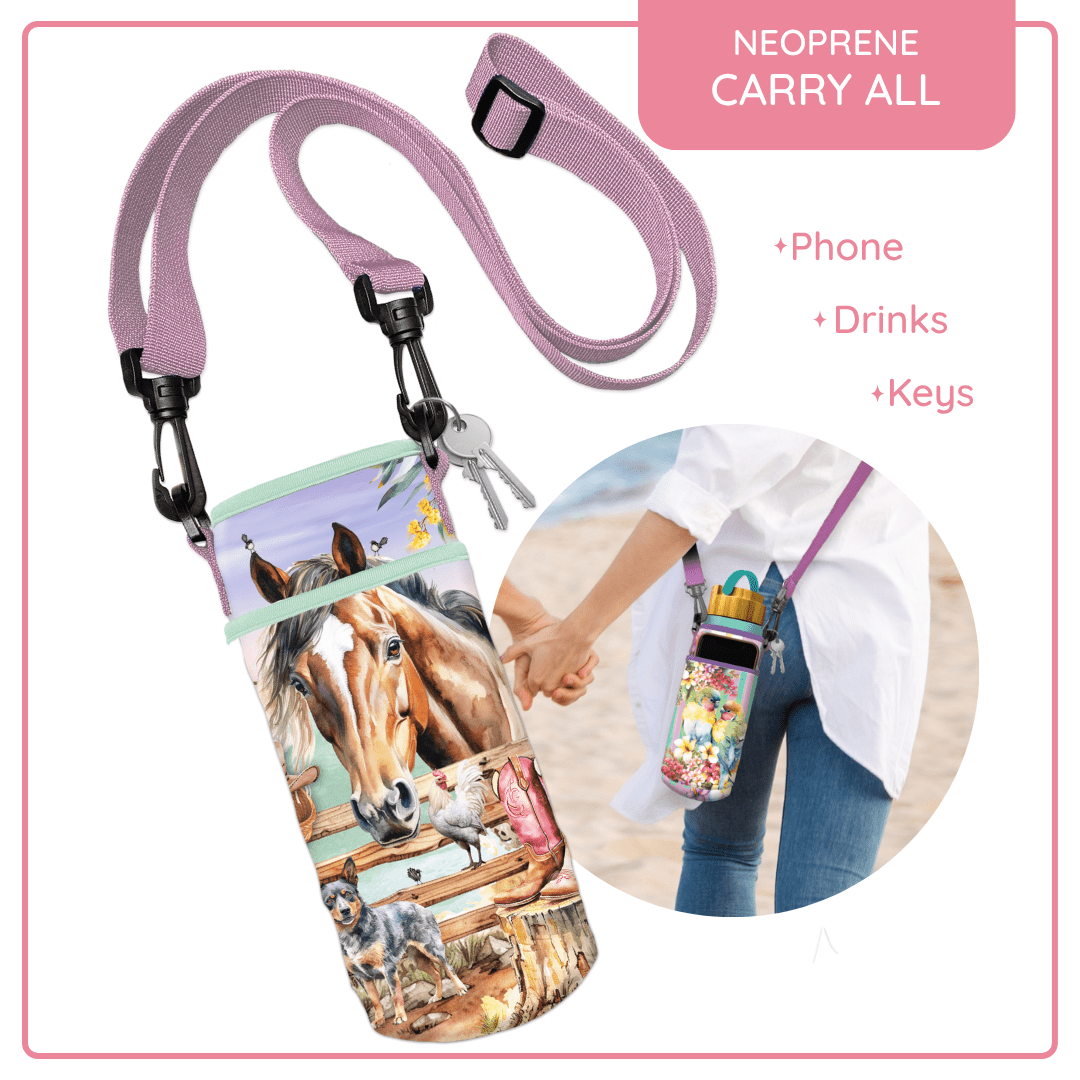 Lisa Pollock Bottle And Phone Carry All Country Dusk BMC18 - Mooroolbark Wool