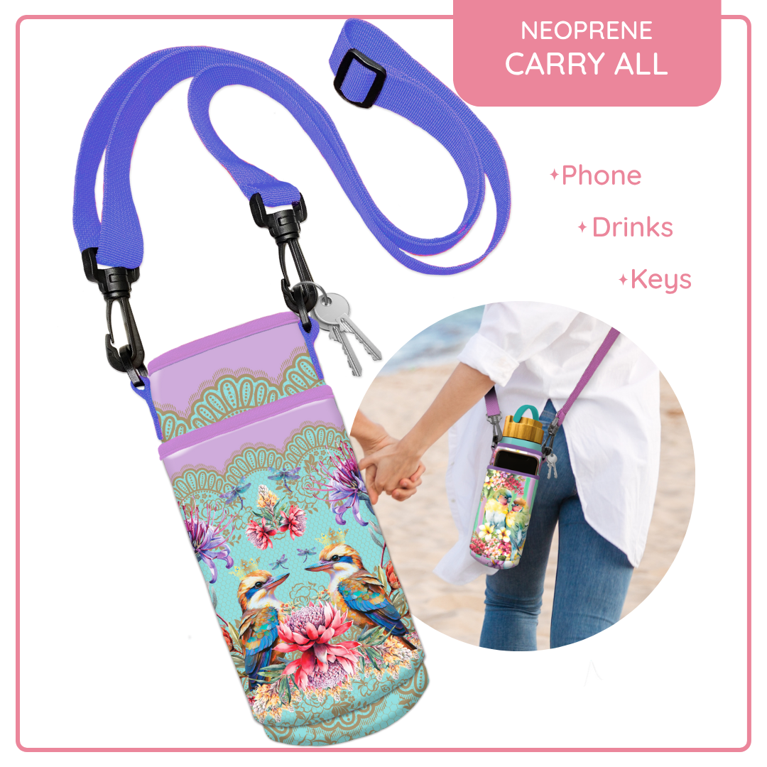 Lisa Pollock Bottle And Phone Carry All Vintage Kookas BMC22 - Mooroolbark Wool