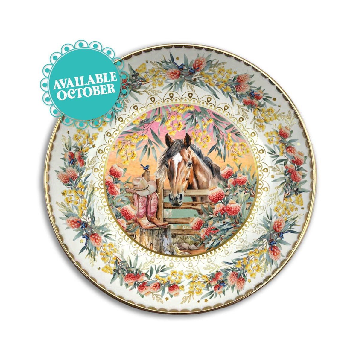 Lisa Pollock Ceramic Trinket Dish-Country Dusk - CTD08 - Mooroolbark Wool