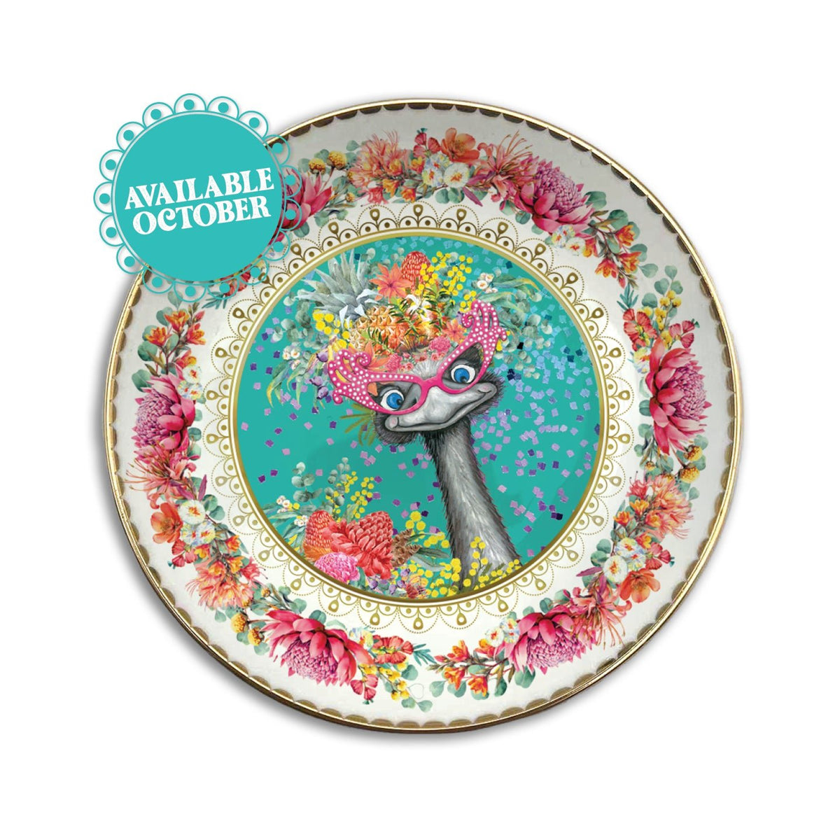 Lisa Pollock Ceramic Trinket Dish-Edna Emu - CTD07 - Mooroolbark Wool