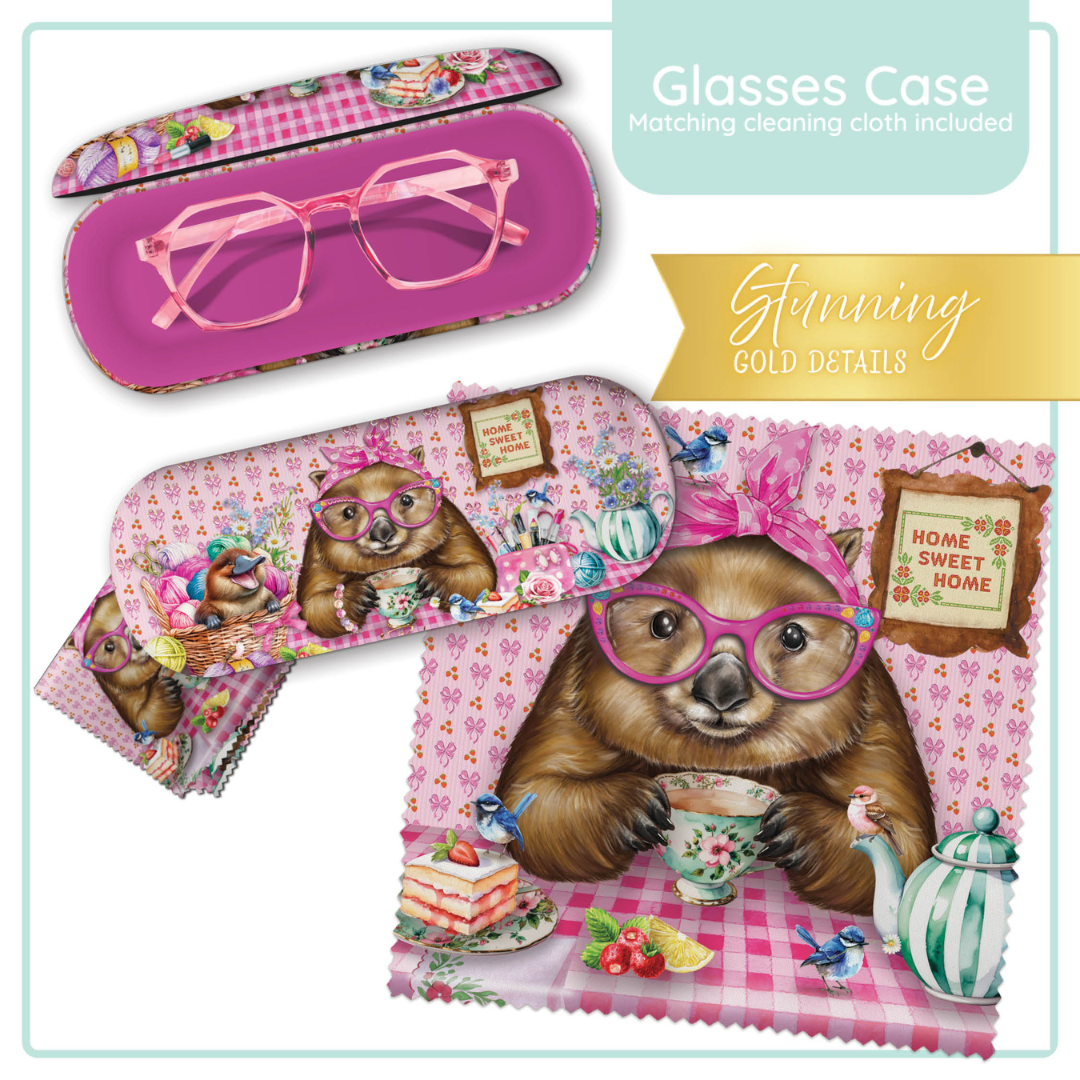 Lisa Pollock Glasses Case Wonda Wombat - GC88 - Mooroolbark Wool