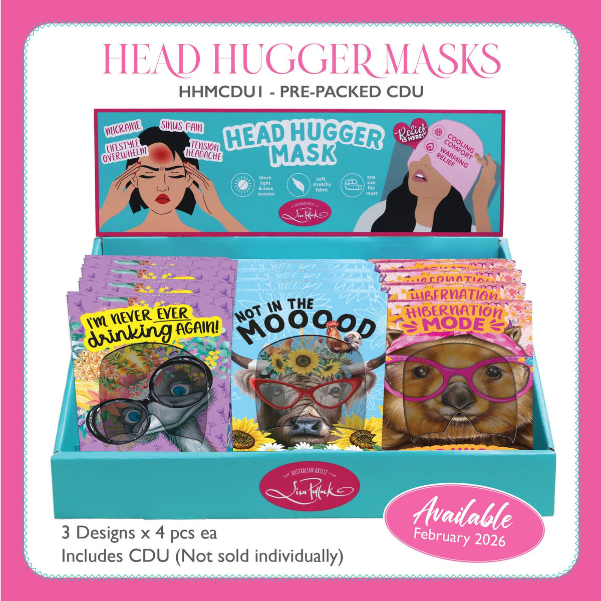 Lisa Pollock - Head Hugger Masks-Not in the mooood - Mooroolbark Wool