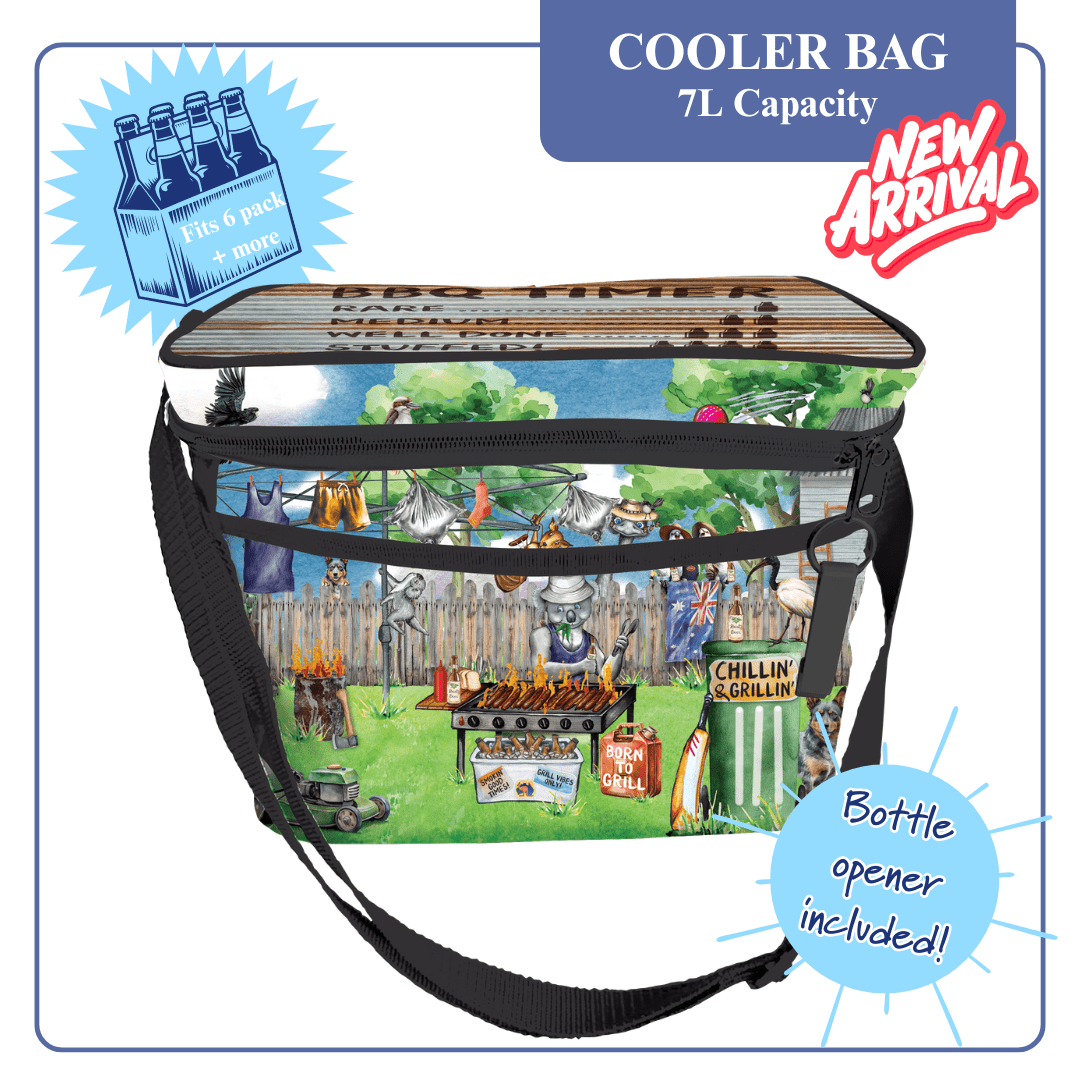 Lisa Pollock Insulated Cooler Bag Sunday Session - HHCB9 - Mooroolbark Wool