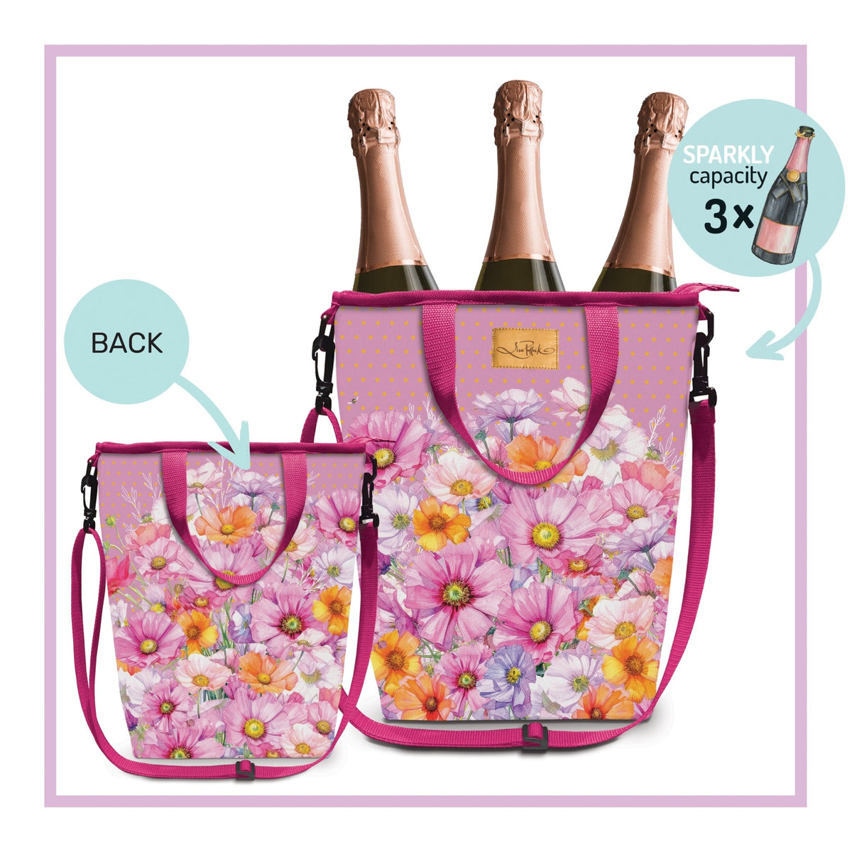 Lisa Pollock Insulated Cooler Bag Wistful Wildflowers - CCB30      X disc - Mooroolbark Wool