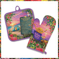 Lisa Pollock Oven Mitt Pot Holder Set Glamping Queen Rules - OMPH36 - Mooroolbark Wool