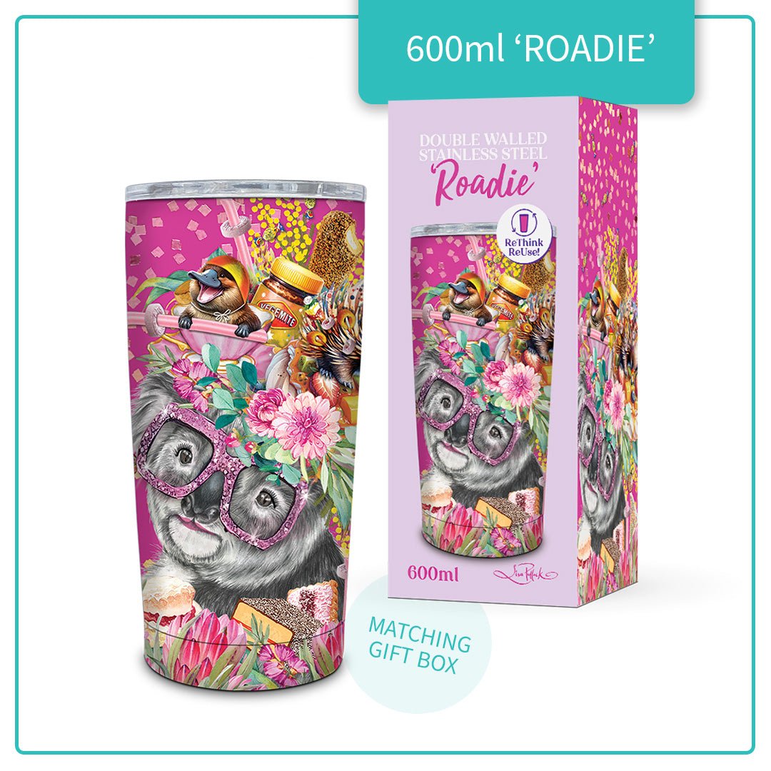 Lisa Pollock Roadie Travel Mug Oz Foodie Koala SSRM33 - Mooroolbark Wool