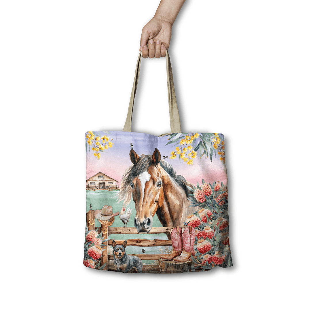 Lisa Pollock Shopping Bag - Country Dusk RSB109 - Mooroolbark Wool