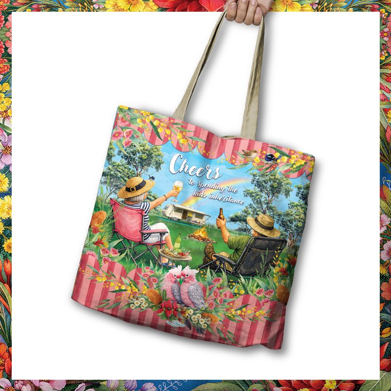 Lisa Pollock Shopping Bag - Grey Nomads - RSB120 - Mooroolbark Wool