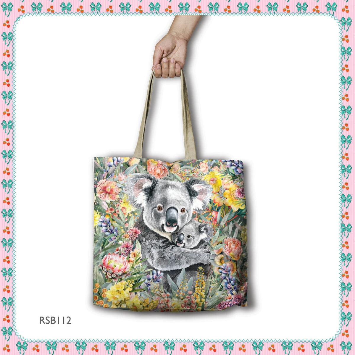 Lisa Pollock Shopping Bag - Koala Cuddles RSB112 - Mooroolbark Wool