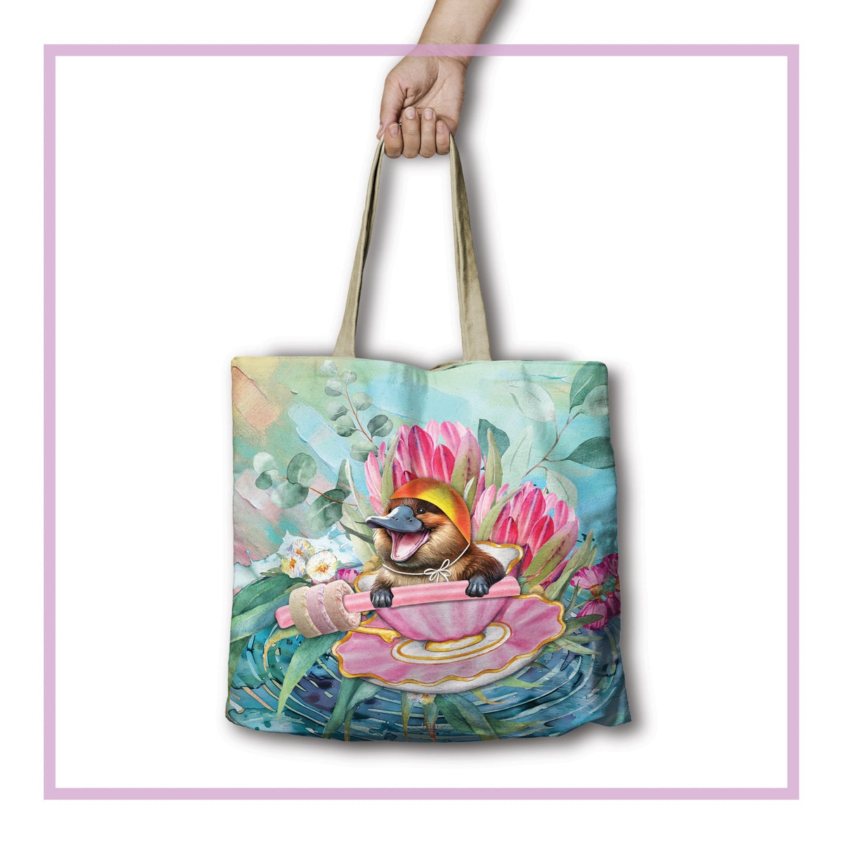 Lisa Pollock Shopping Bag - Lifesaver Platypus RSB99 - Mooroolbark Wool