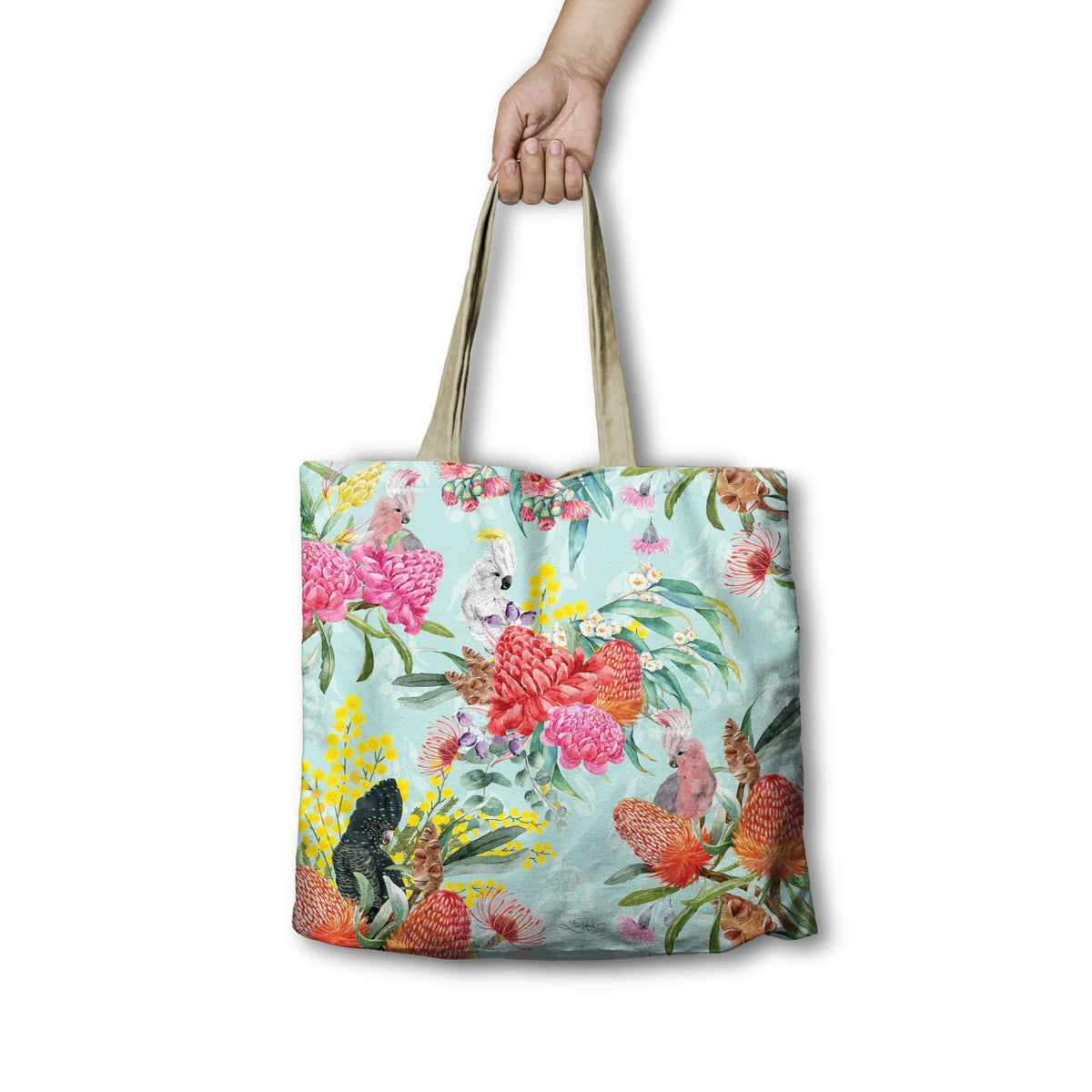 Lisa Pollock Shopping Bag Native Birds RSB03 - Mooroolbark Wool