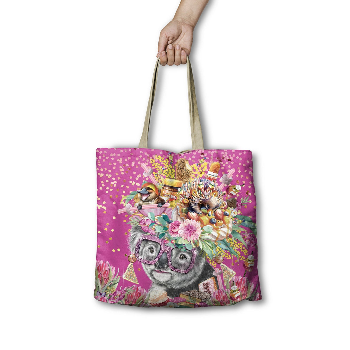 Lisa Pollock Shopping Bag - Oz Foodie Koala RSB91 - Mooroolbark Wool